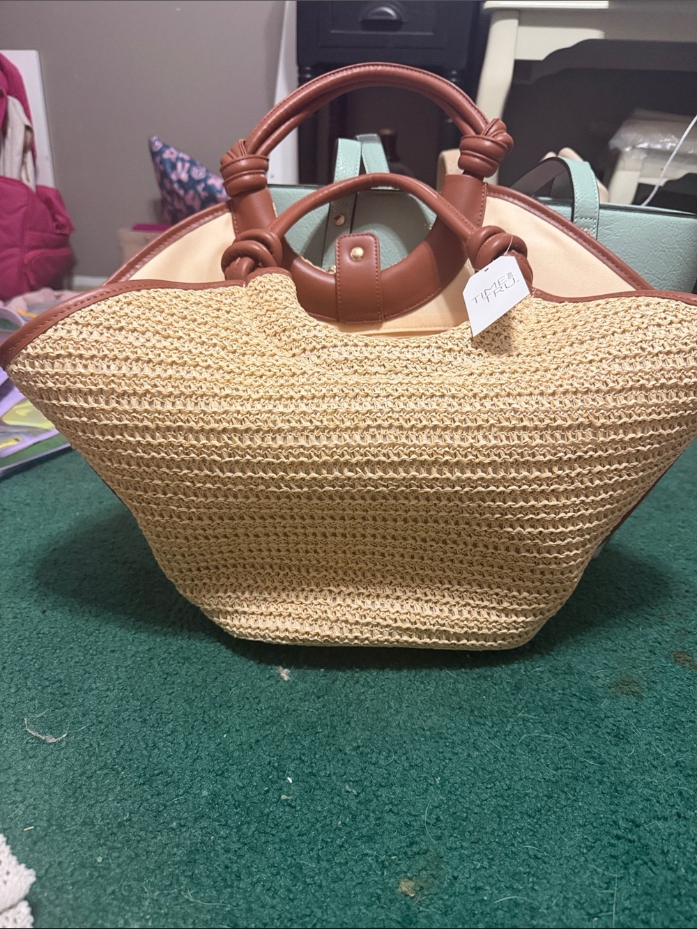 Time & True knotted handle tote